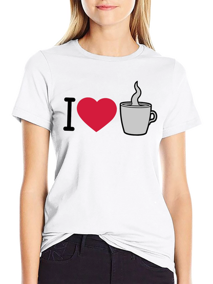 I Love Coffee Graphic T-Shirt - Casual Style