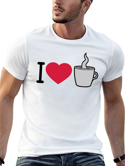 I Love Coffee Graphic T-Shirt - Casual Style
