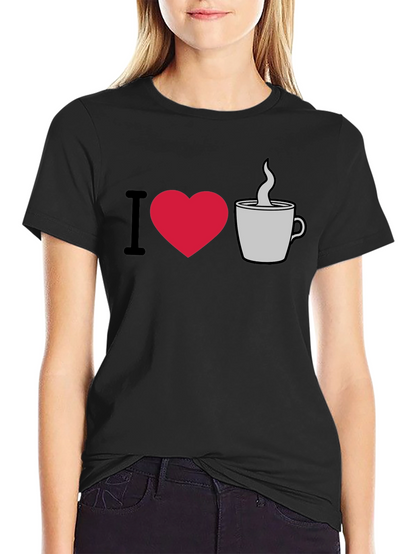 I Love Coffee Graphic T-Shirt - Casual Style