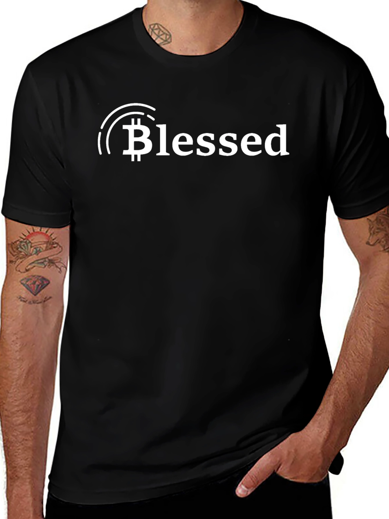 Blessed Bitcoin Graphic Tee - Trendy Crypto Shirt