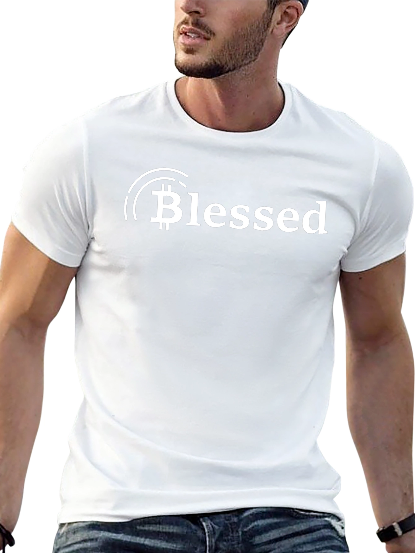 Blessed Bitcoin Graphic Tee - Trendy Crypto Shirt