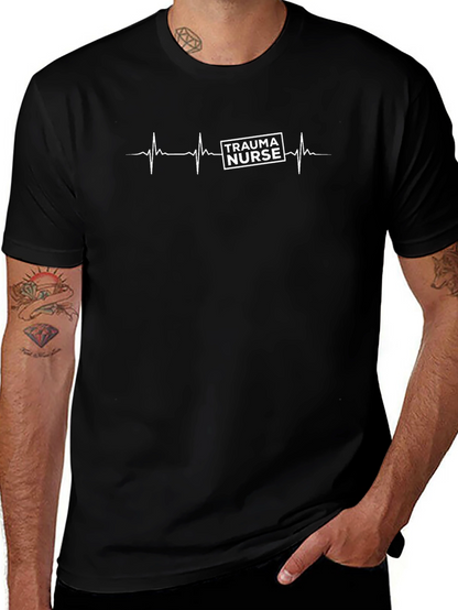 Trauma Nurse Heartbeat T-Shirt - Medical Professional Apparel