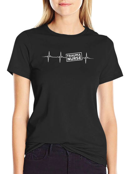 Trauma Nurse Heartbeat T-Shirt - Medical Professional Apparel