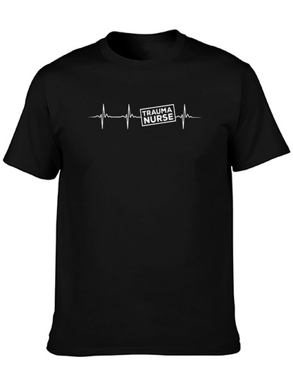 Trauma Nurse Heartbeat T-Shirt - Medical Professional Apparel
