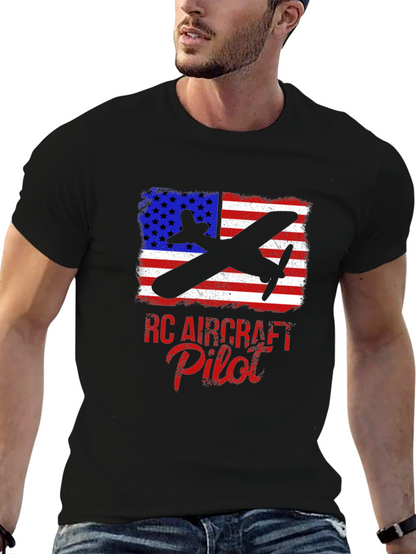 RC Aircraft Pilot T-Shirt - American Flag Airplane Tee