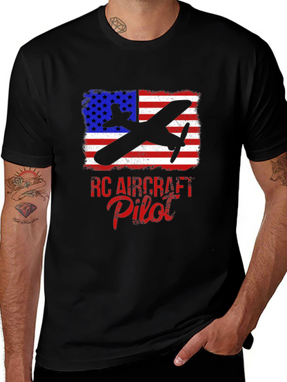 RC Aircraft Pilot T-Shirt - American Flag Airplane Tee