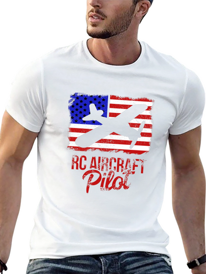 RC Aircraft Pilot T-Shirt - American Flag Airplane Tee