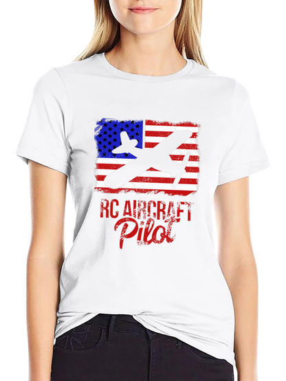 RC Aircraft Pilot T-Shirt - American Flag Airplane Tee