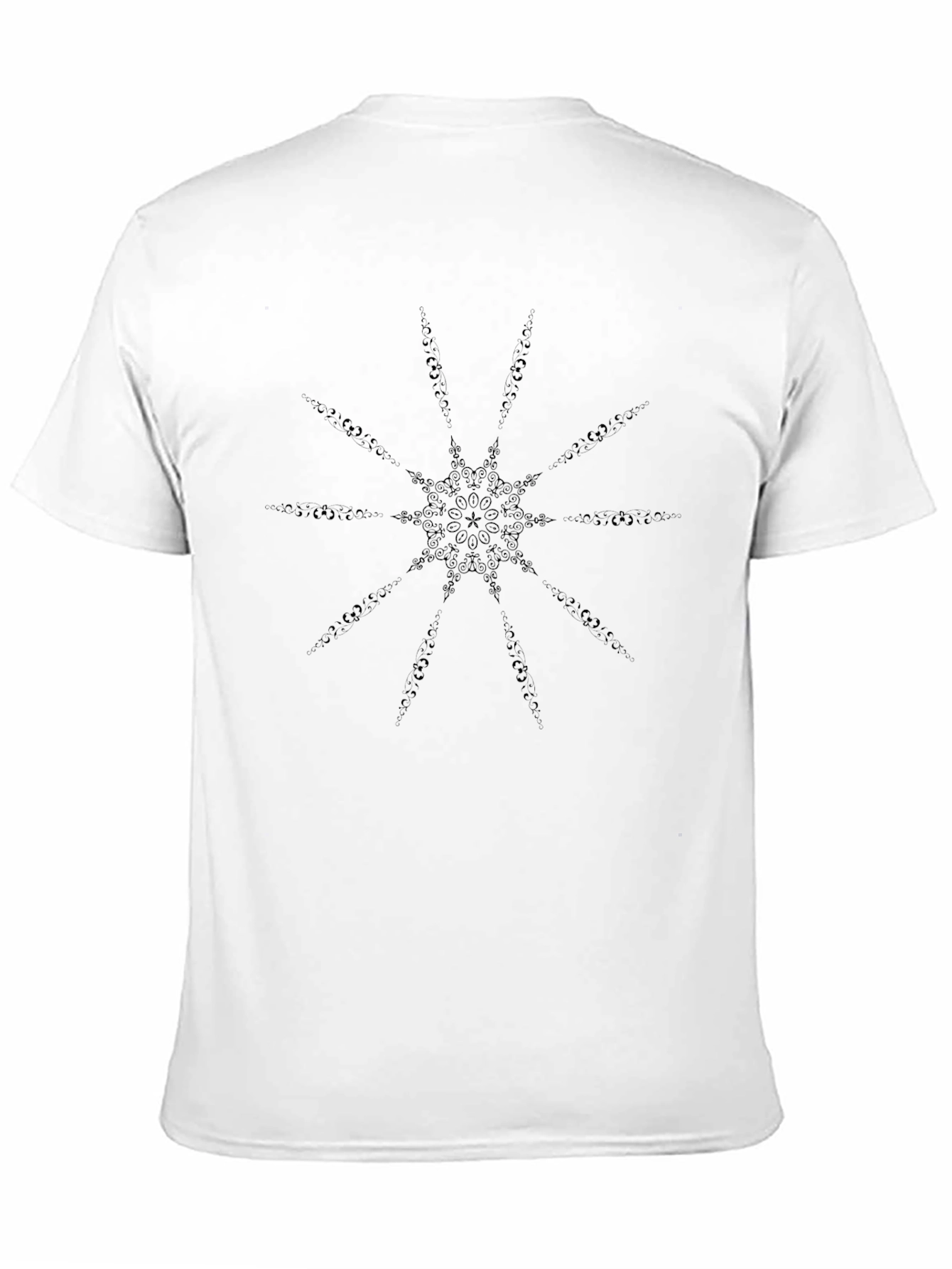 Geometric Starburst Graphic Black T-Shirt