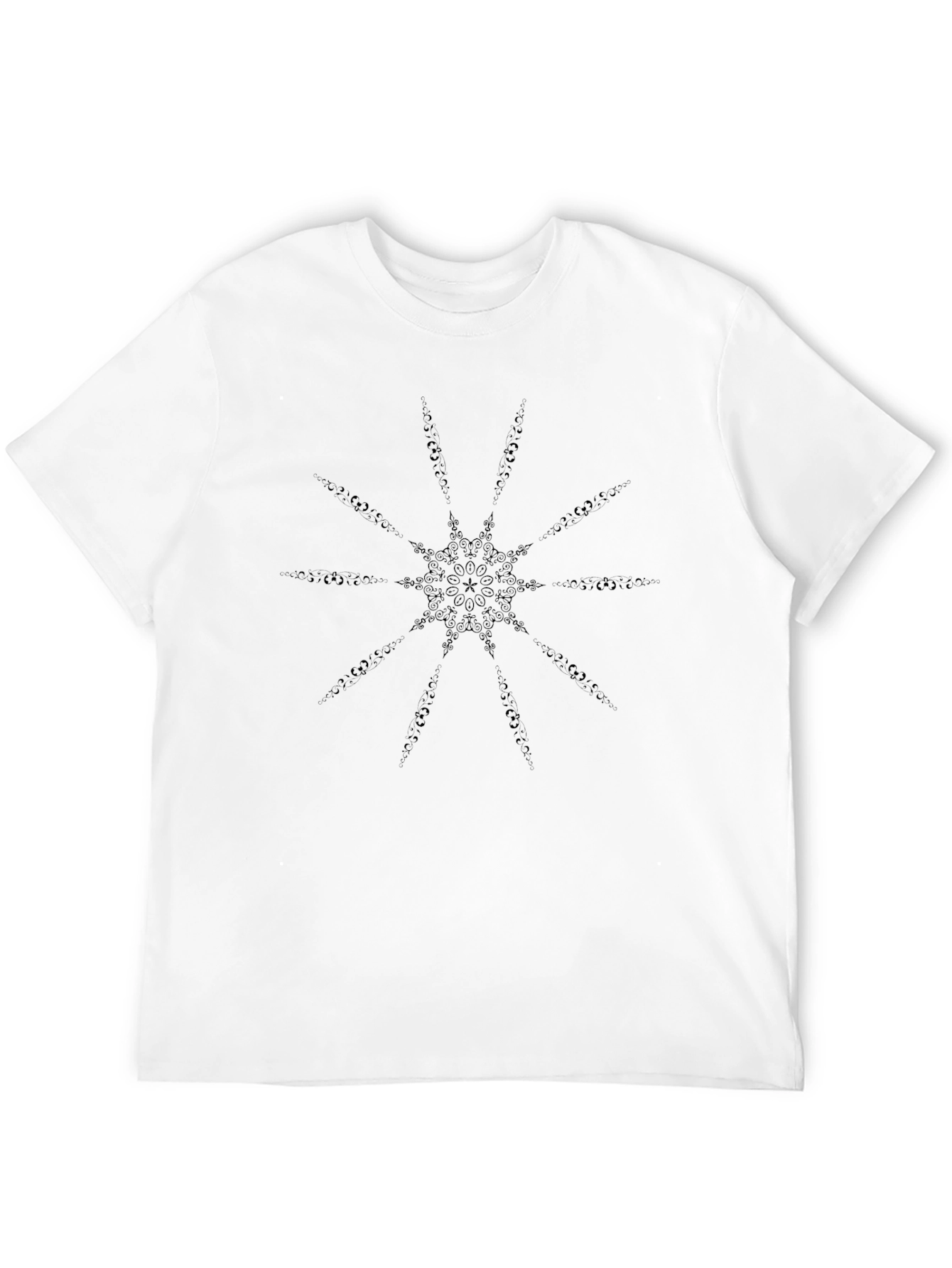 Geometric Starburst Graphic Black T-Shirt