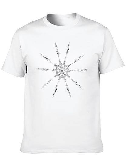 Geometric Starburst Graphic Black T-Shirt