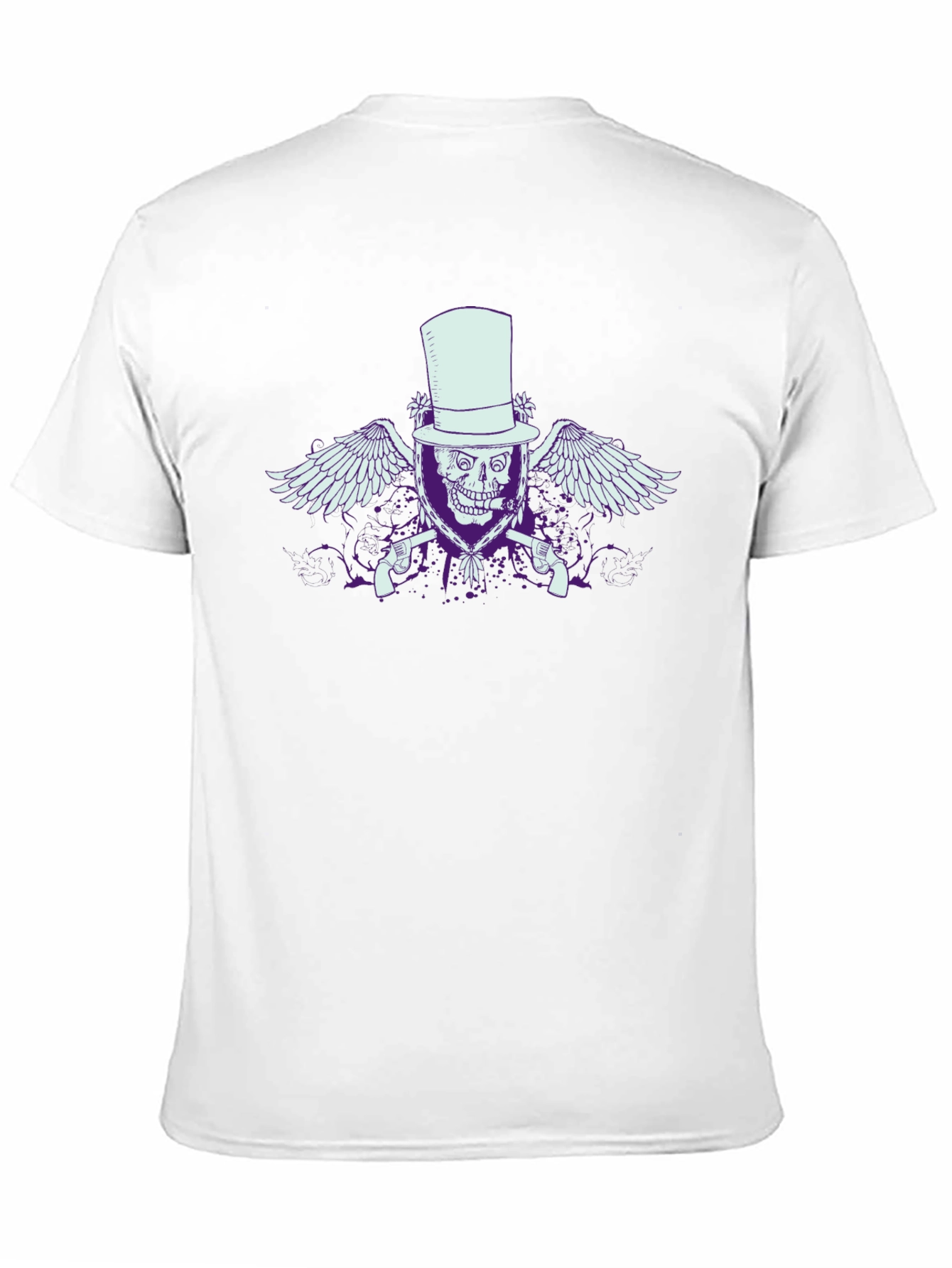 Skull & Guns Graphic T-Shirt - Top Hat Design