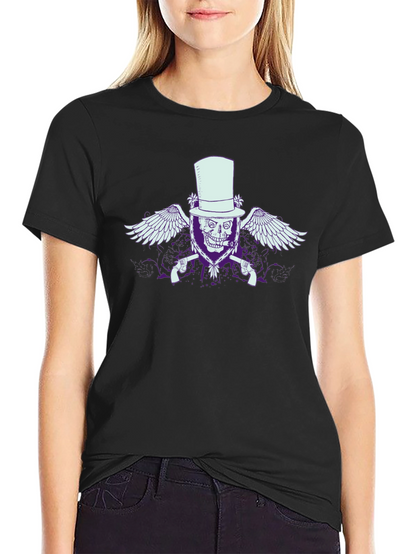 Skull & Guns Graphic T-Shirt - Top Hat Design