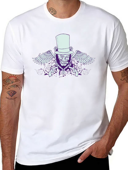Skull & Guns Graphic T-Shirt - Top Hat Design