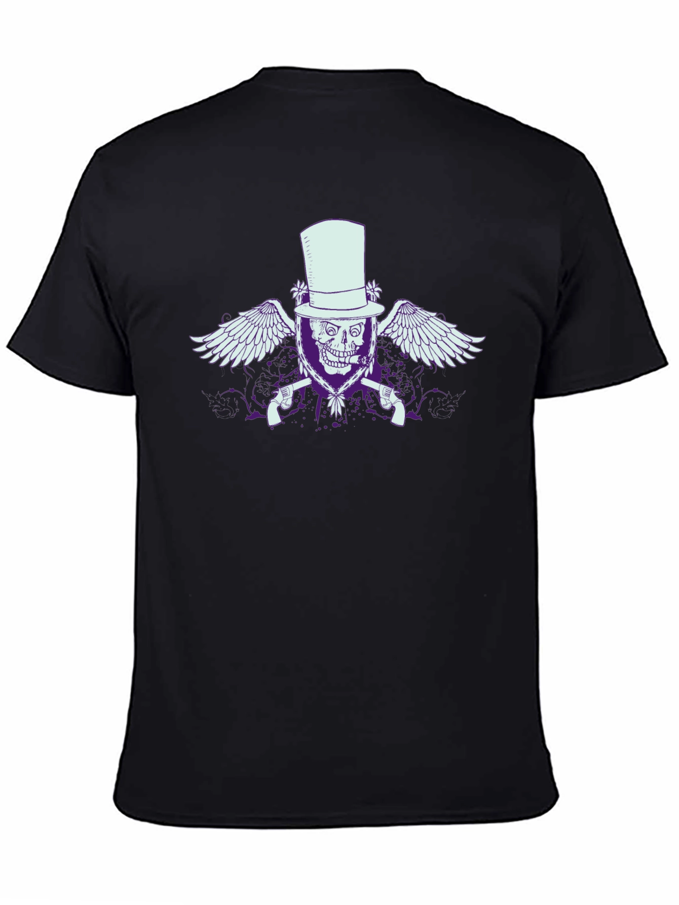 Skull & Guns Graphic T-Shirt - Top Hat Design