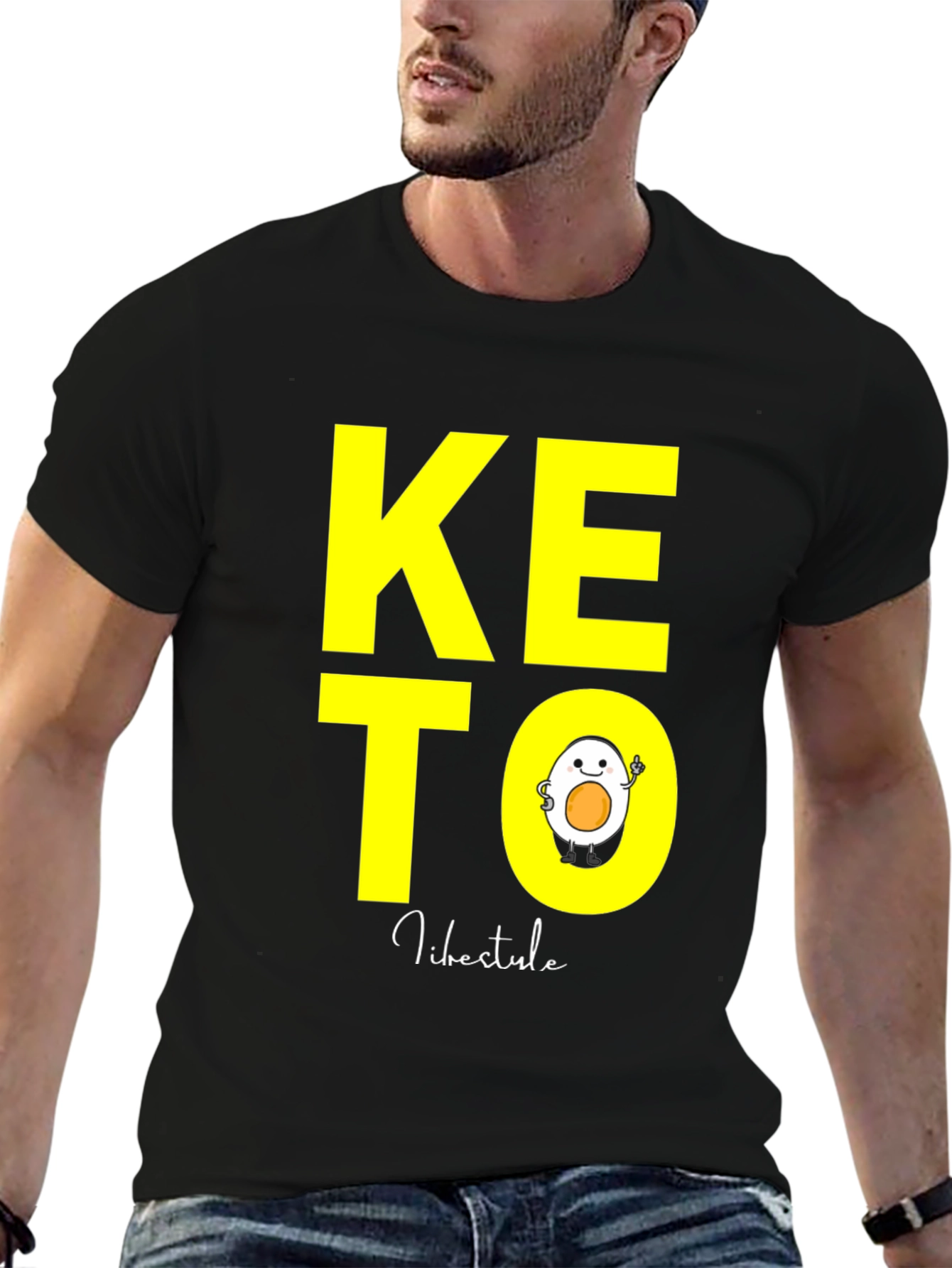 Keto Lifestyle T-Shirt with Egg Design