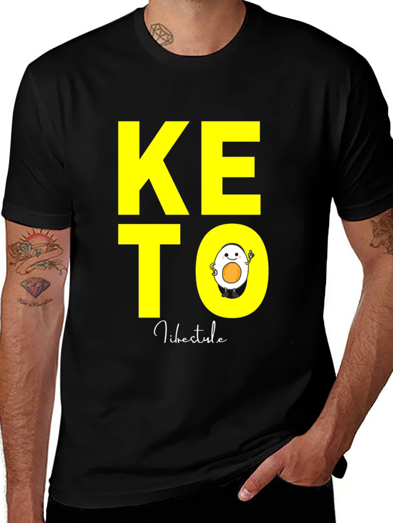 Keto Lifestyle T-Shirt with Egg Design