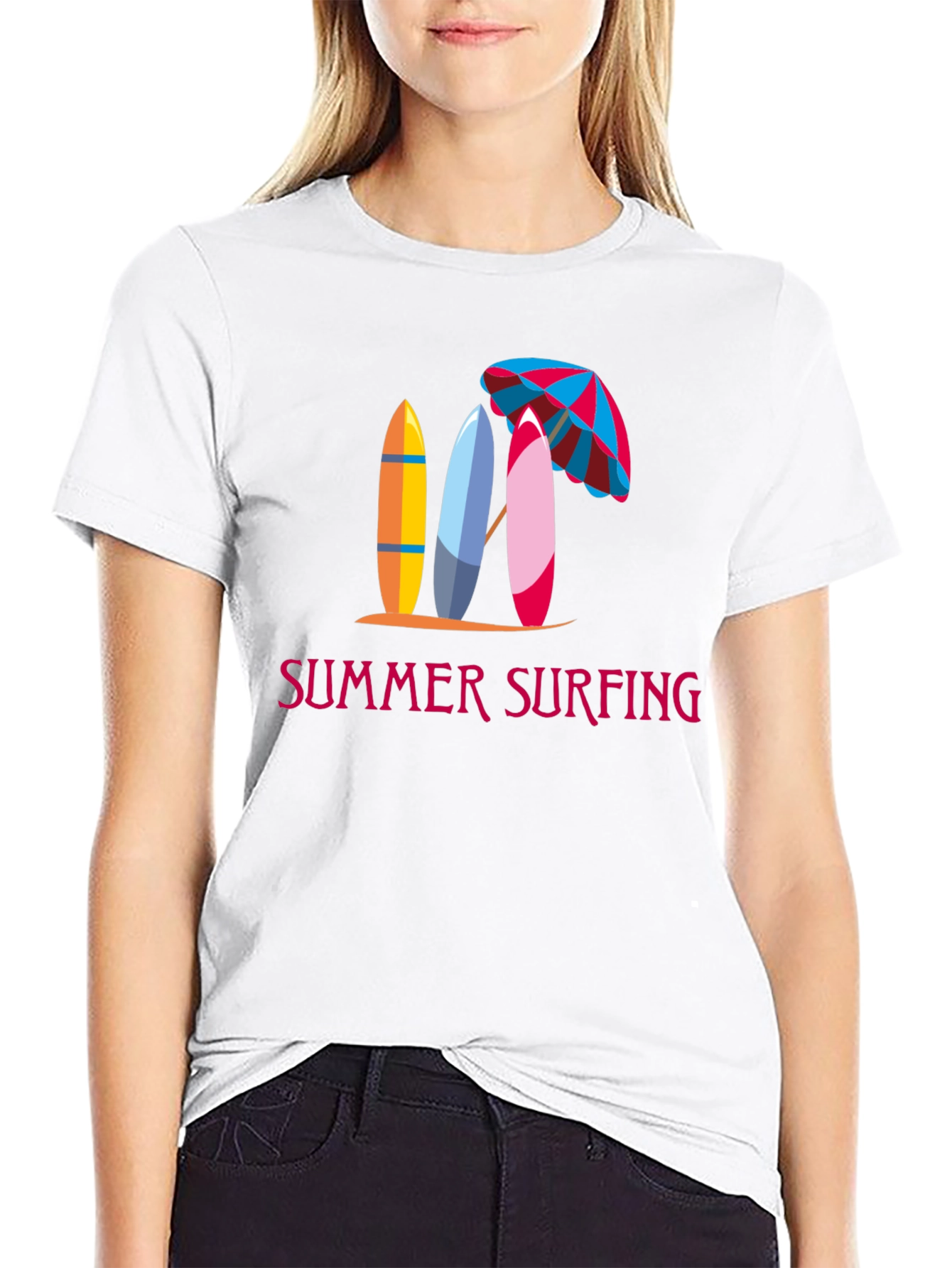 Summer Surfing Graphic Tee - Beach Vibes