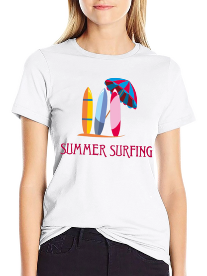 Summer Surfing Graphic Tee - Beach Vibes