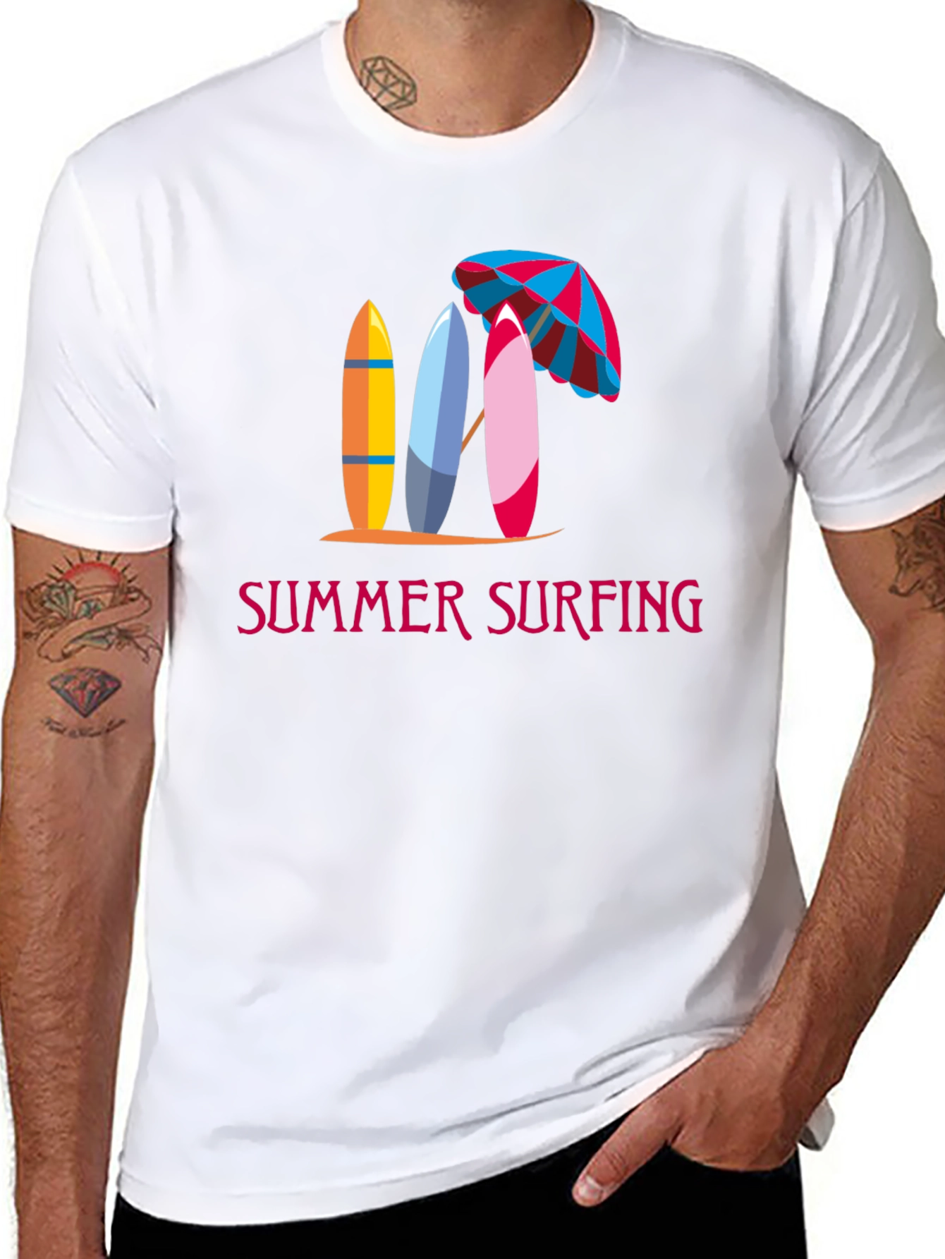 Summer Surfing Graphic Tee - Beach Vibes
