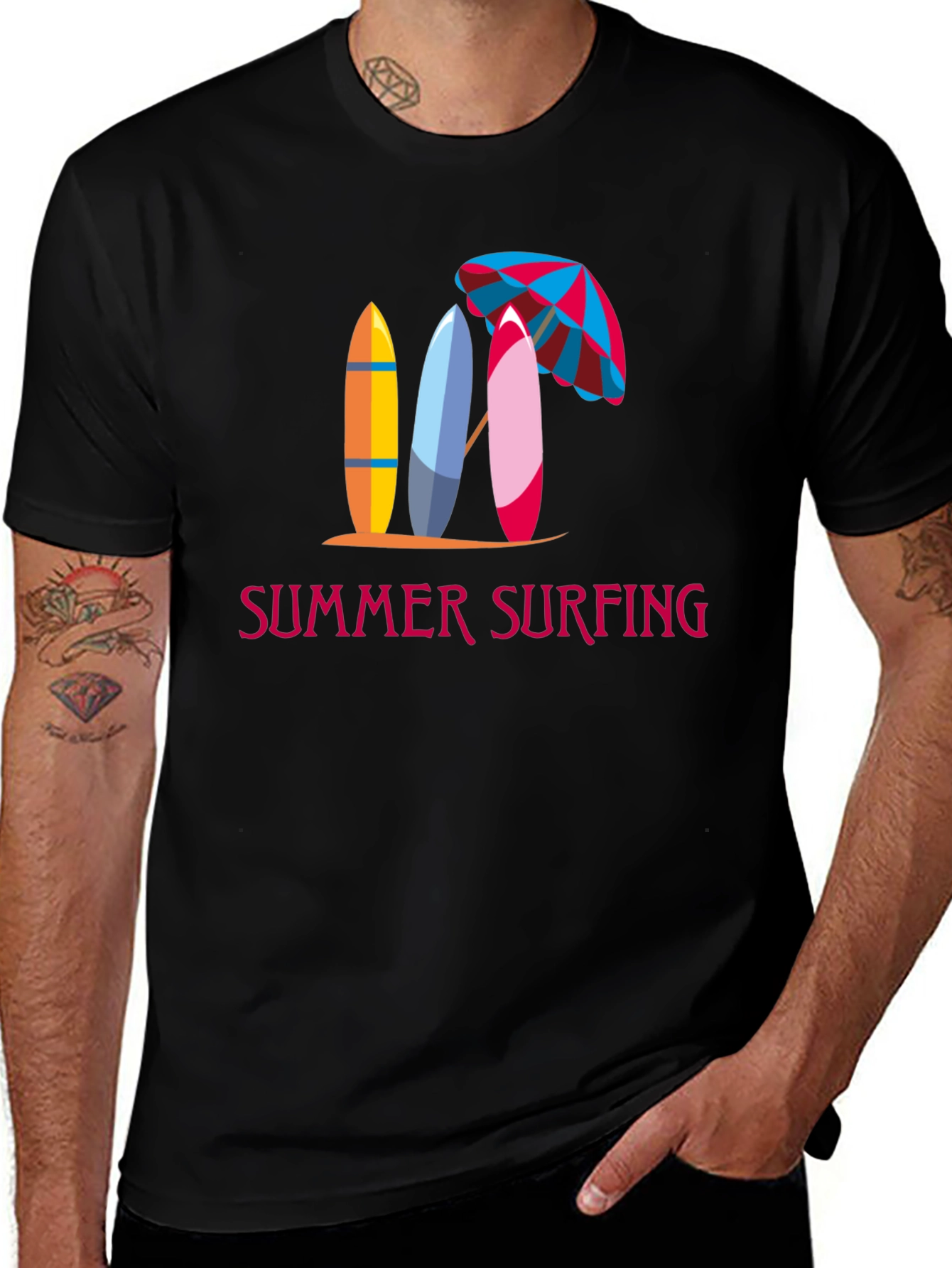 Summer Surfing Graphic Tee - Beach Vibes