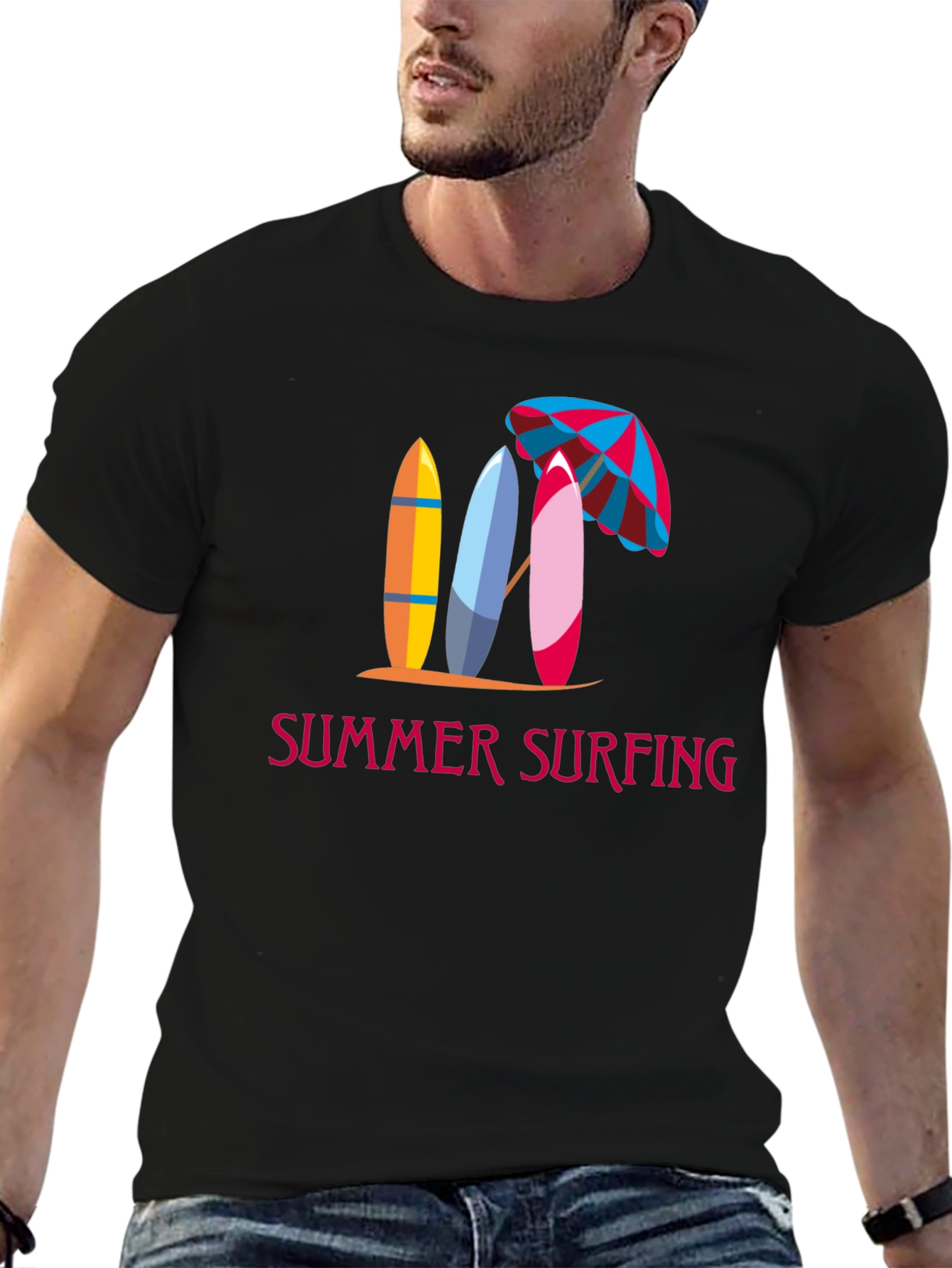 Summer Surfing Graphic Tee - Beach Vibes