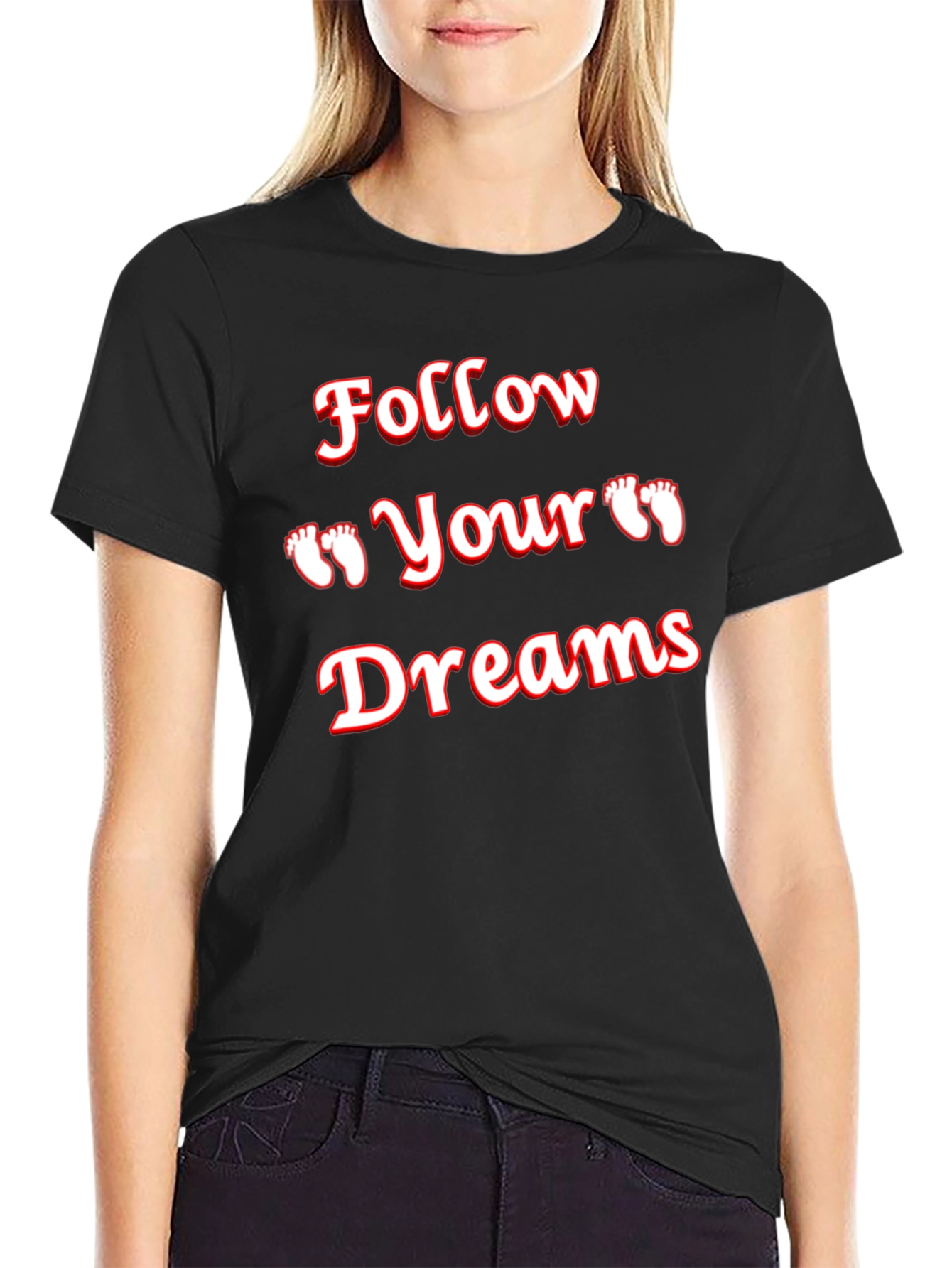 Follow Your Dreams Graphic Tee - Black T-Shirt