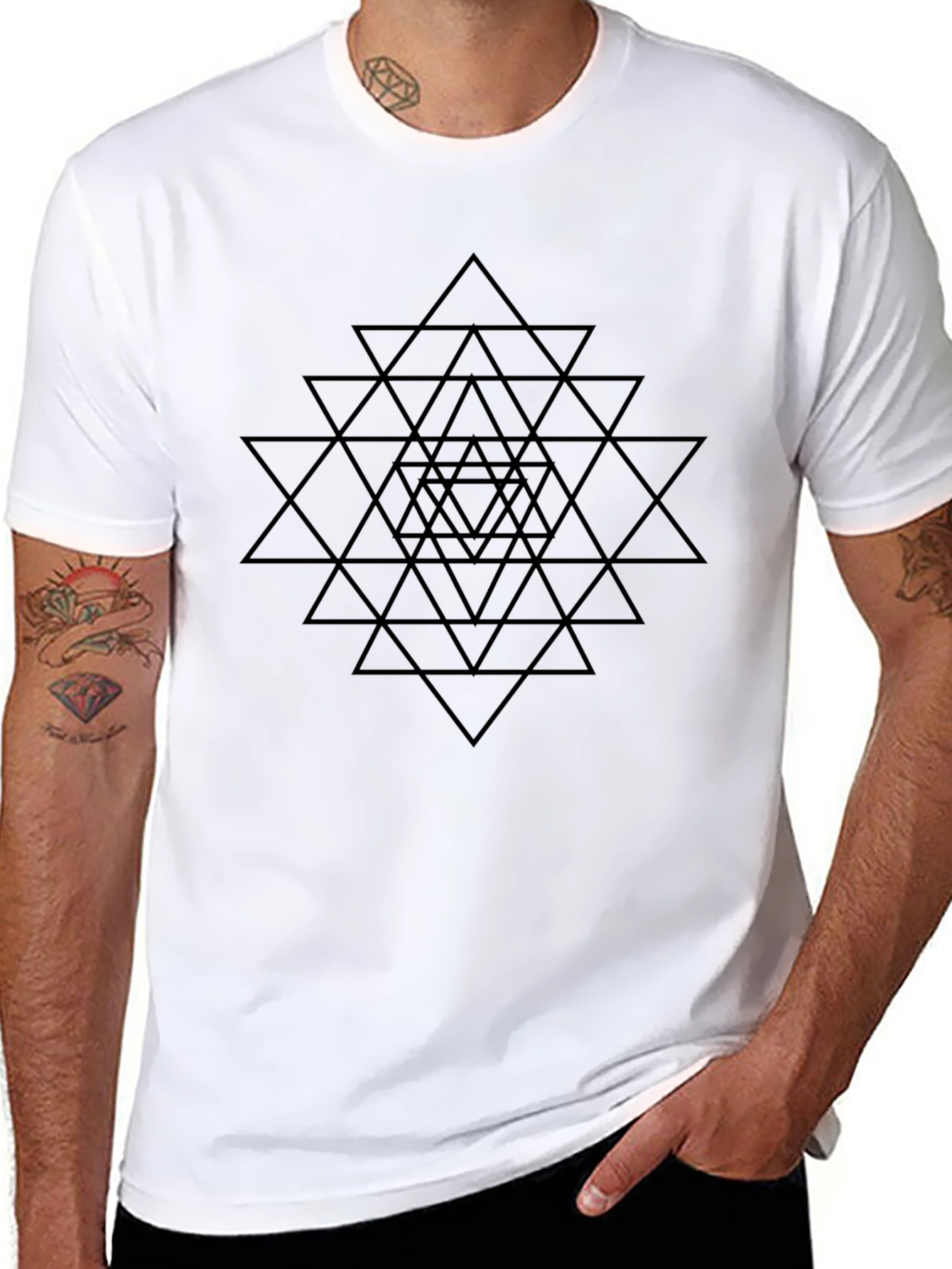 Geometric Triangle Pattern T-Shirt