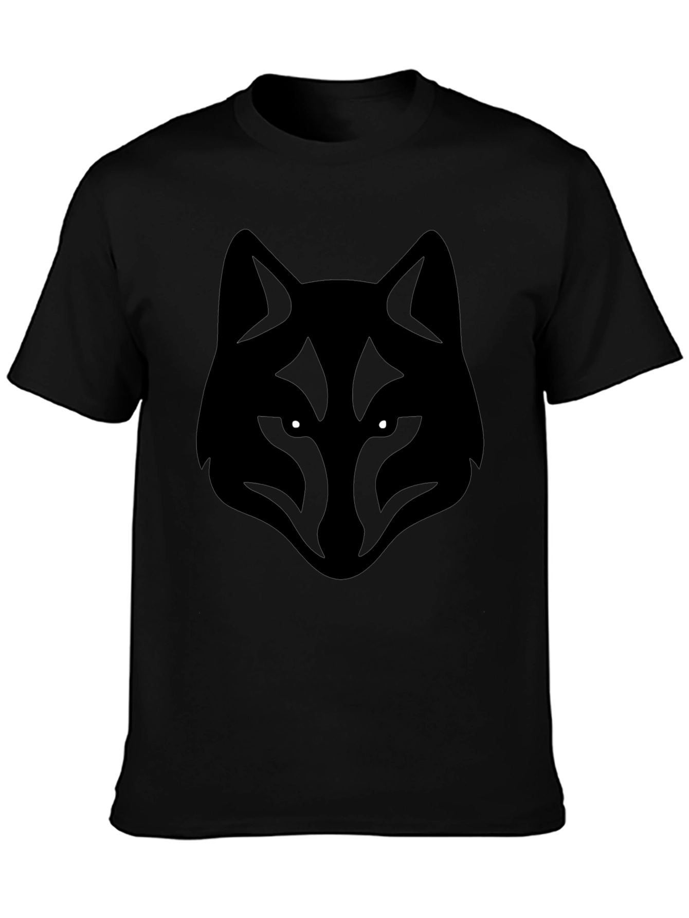 Mens Black Wolf Graphic T-Shirt