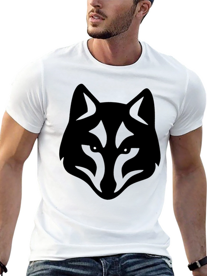 Mens Black Wolf Graphic T-Shirt