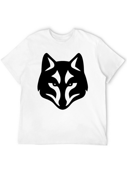 Mens Black Wolf Graphic T-Shirt