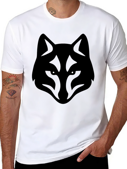 Mens Black Wolf Graphic T-Shirt