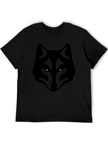 Mens Black Wolf Graphic T-Shirt