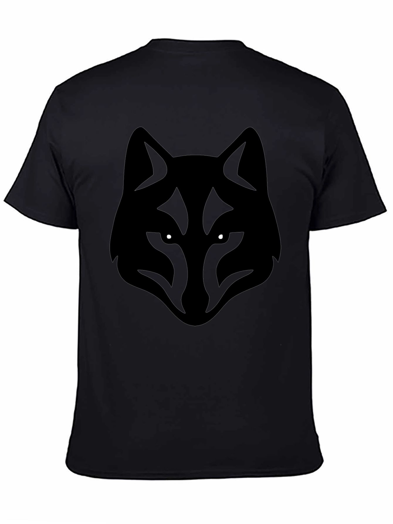 Mens Black Wolf Graphic T-Shirt