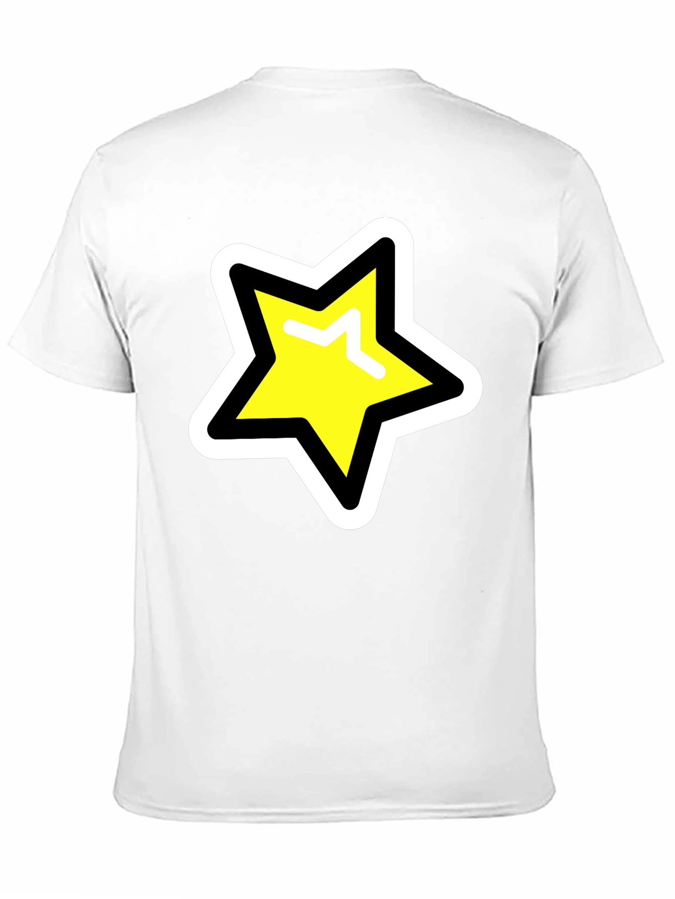 Star Graphic T-Shirt - Black Cotton Blend Casual Tee