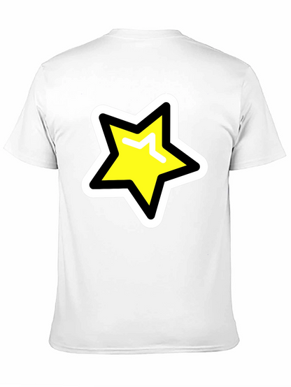 Star Graphic T-Shirt - Black Cotton Blend Casual Tee
