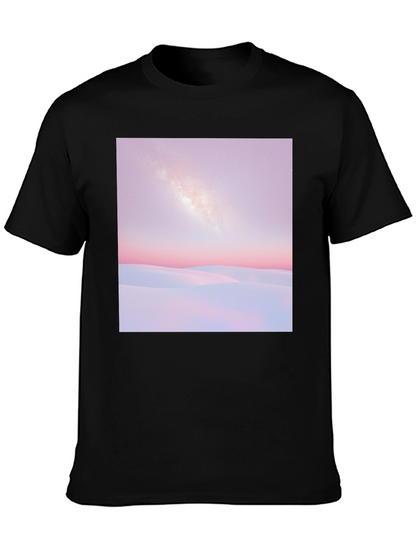 Milky Way Desert Graphic Tee - Black Cotton T-Shirt