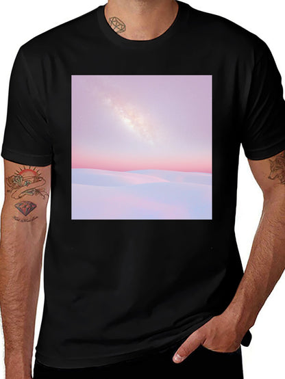 Milky Way Desert Graphic Tee - Black Cotton T-Shirt