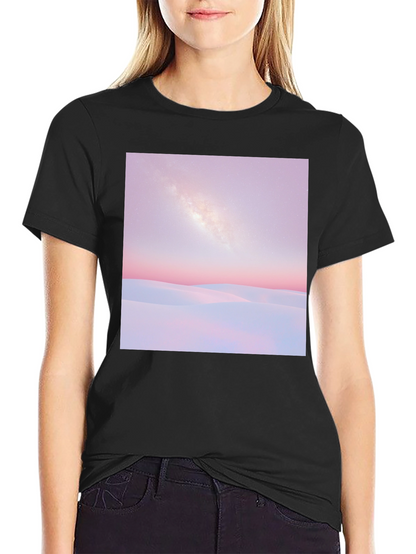 Milky Way Desert Graphic Tee - Black Cotton T-Shirt
