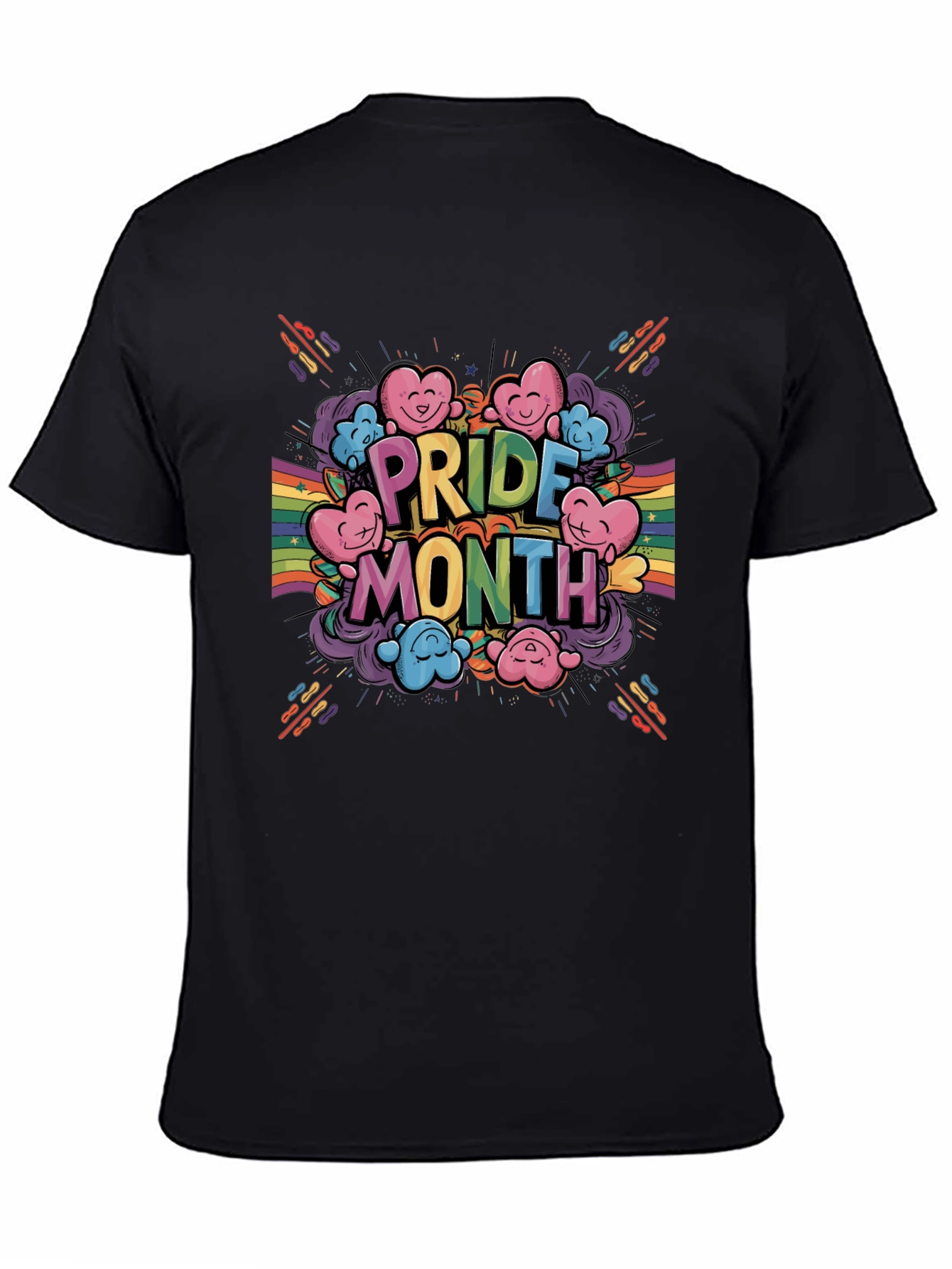 Pride Month Cartoon Heart Graphic T-Shirt
