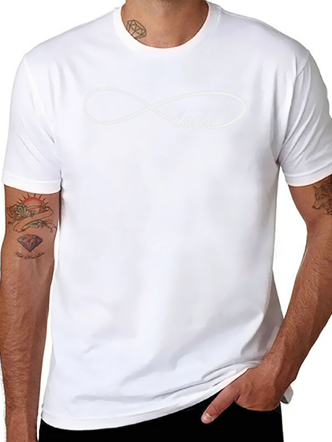 Infinity Love Graphic Tee - Soft Black Cotton Shirt