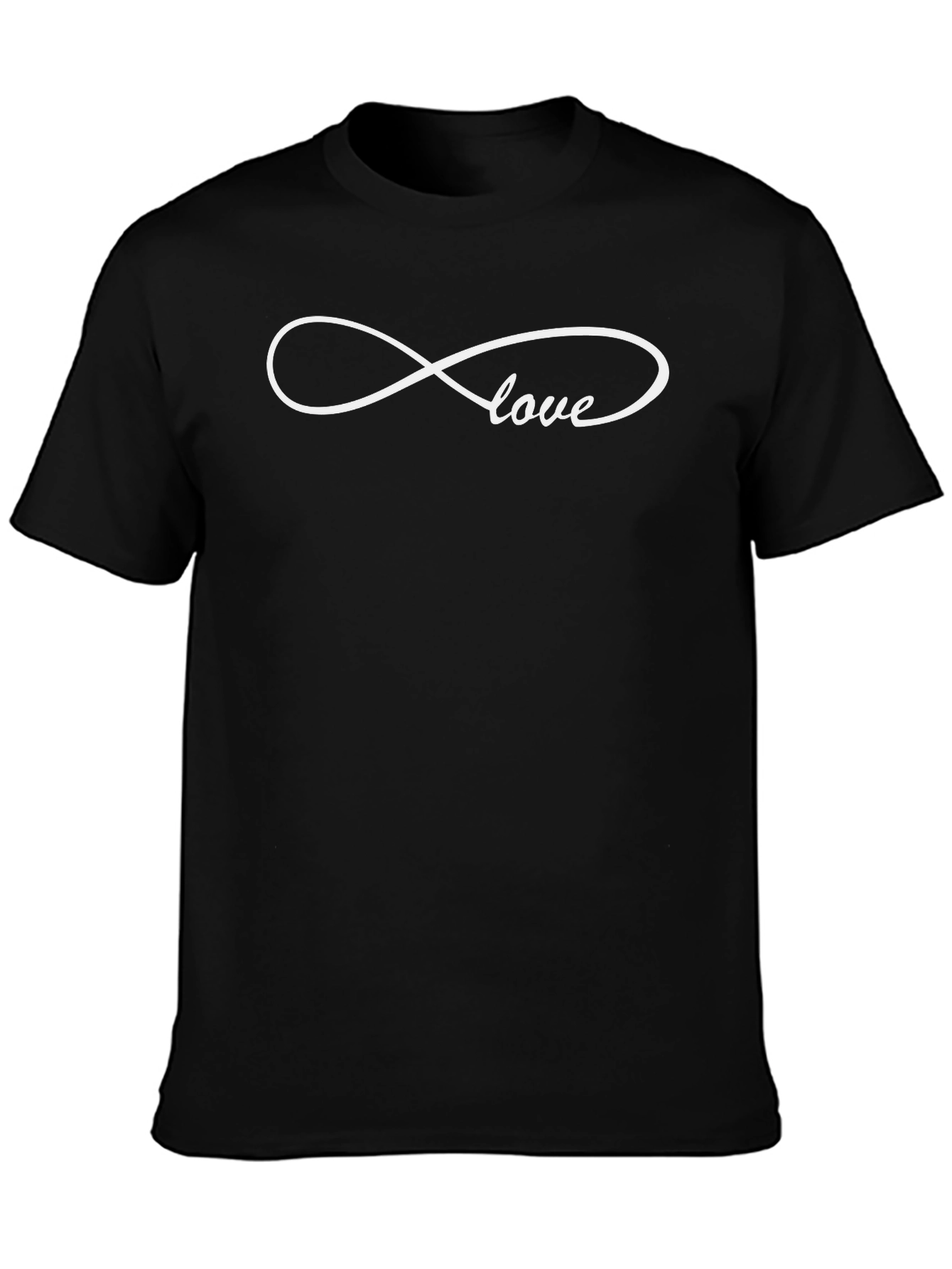 Infinity Love Graphic Tee - Soft Black Cotton Shirt