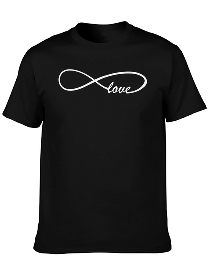 Infinity Love Graphic Tee - Soft Black Cotton Shirt