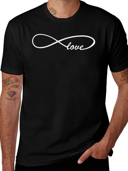 Infinity Love Graphic Tee - Soft Black Cotton Shirt