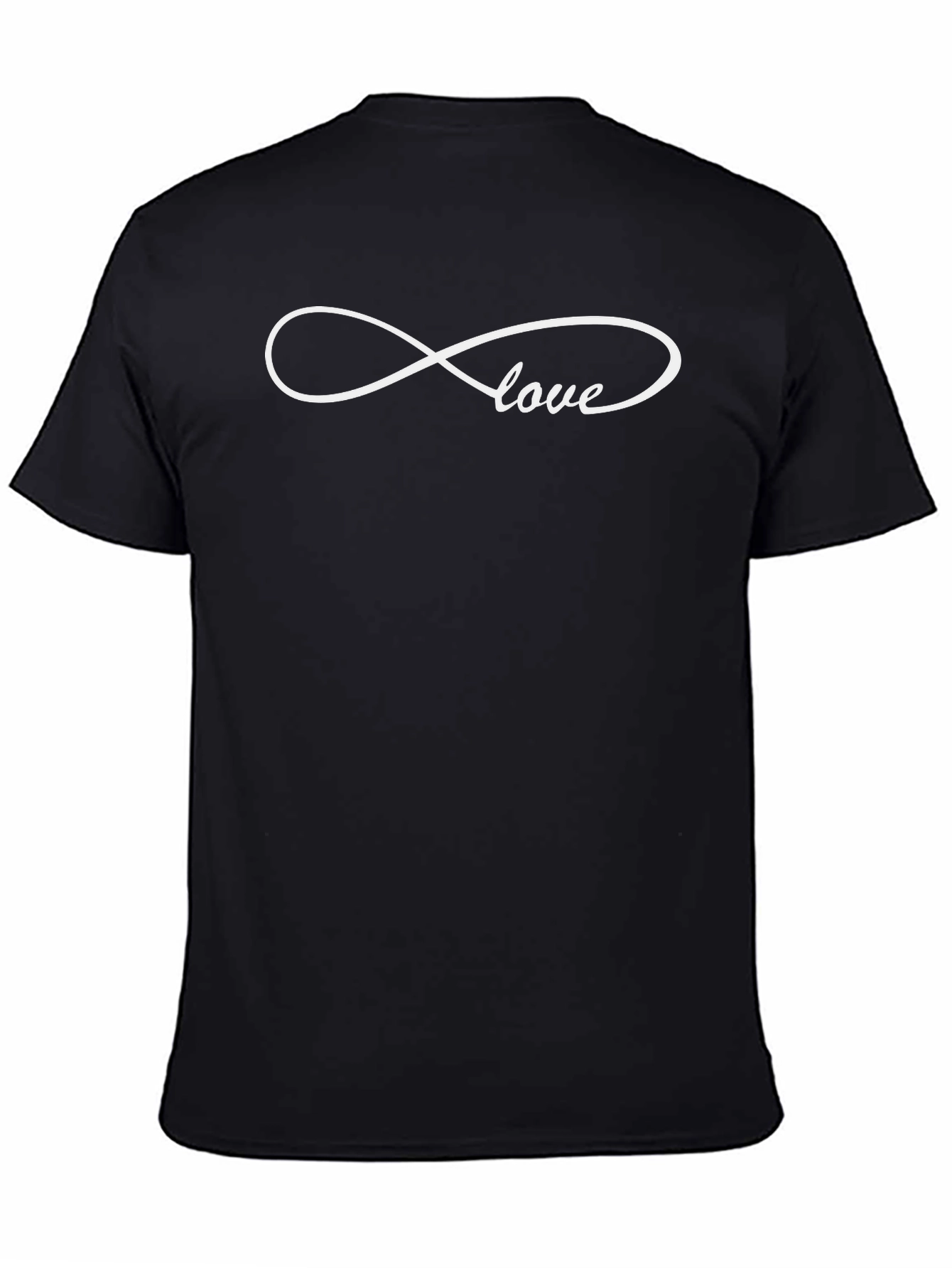 Infinity Love Graphic Tee - Soft Black Cotton Shirt