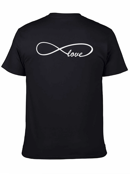 Infinity Love Graphic Tee - Soft Black Cotton Shirt