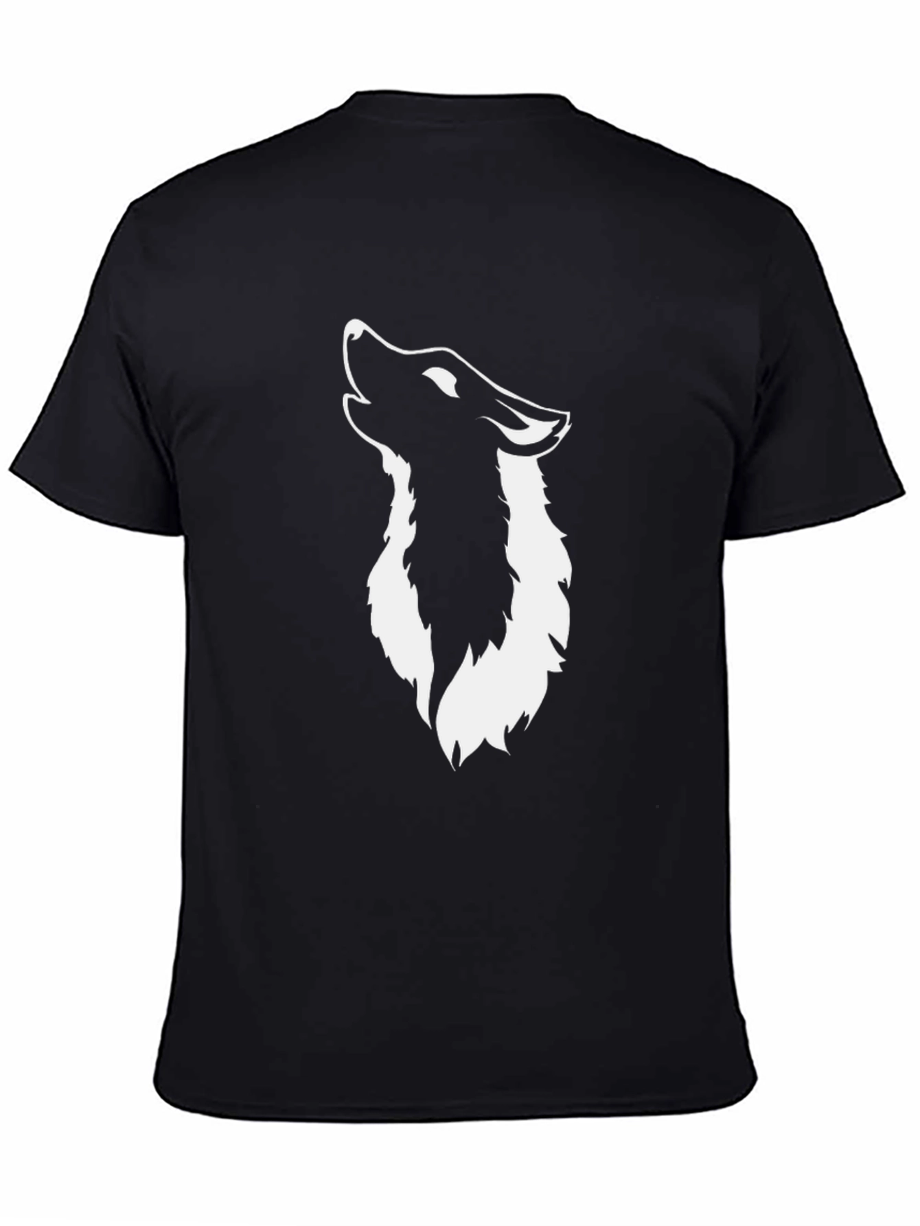 Black Wolf Graphic Tee - Mens Crew Neck T-Shirt