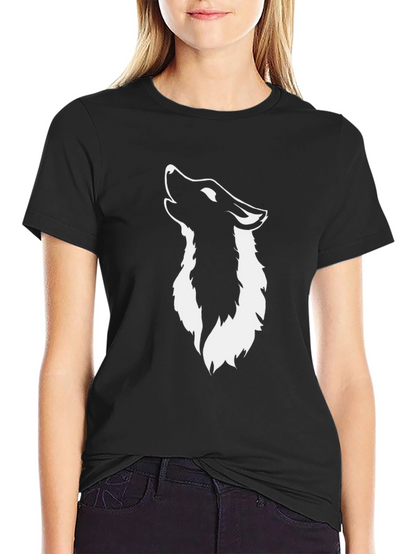 Black Wolf Graphic Tee - Mens Crew Neck T-Shirt