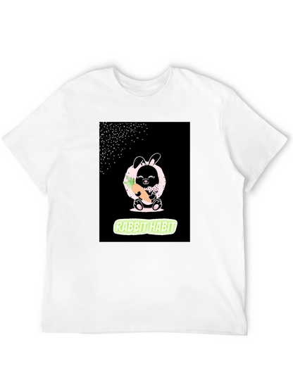 Rabbit Habit Graphic Tee - Black Cotton Blend