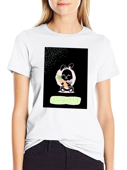 Rabbit Habit Graphic Tee - Black Cotton Blend